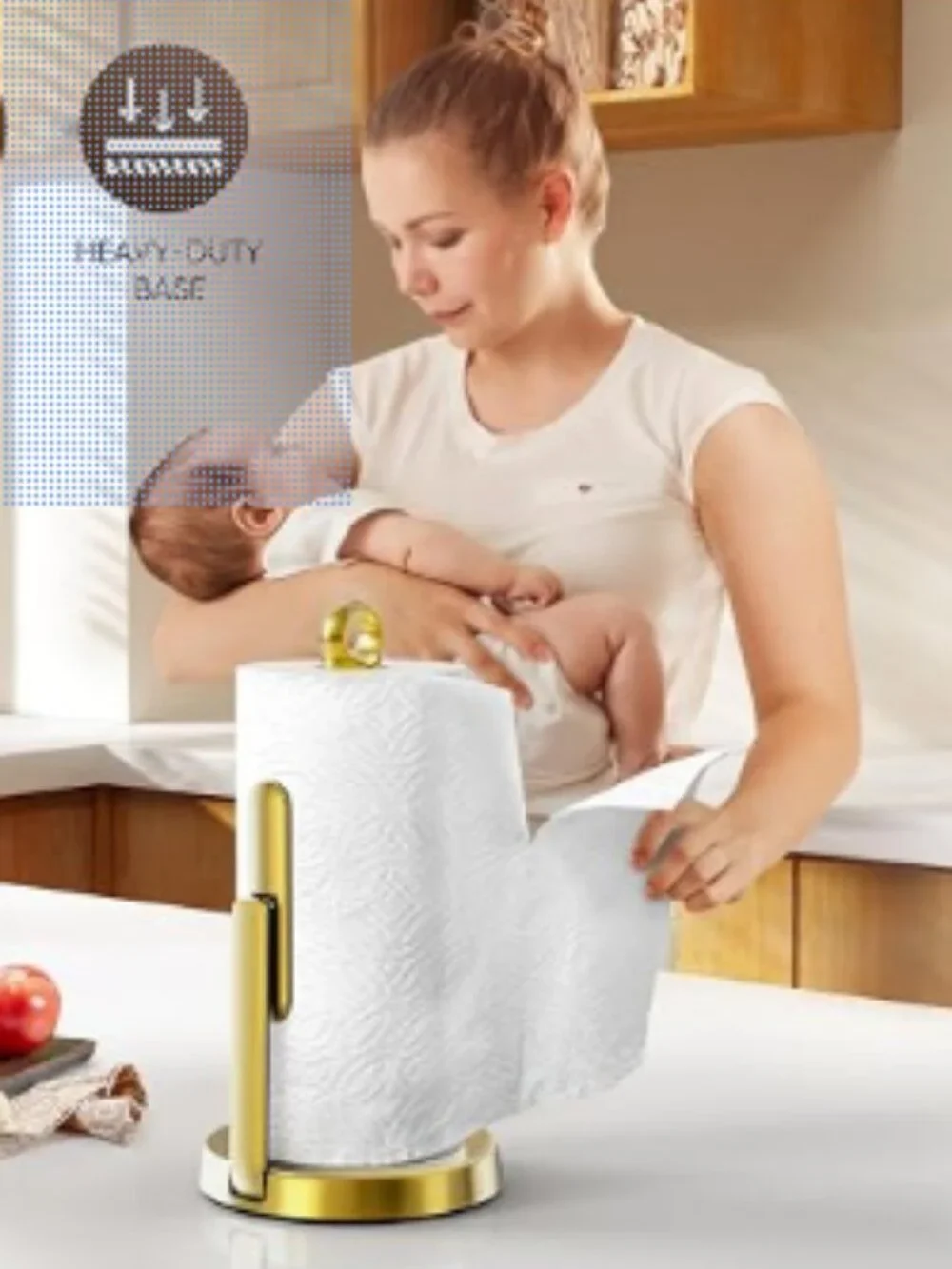 Like New Gold or Brass Tone Paper Towel Holder with Tension Arm $44 on Amazon